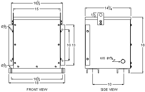Epoxy Encapsulated Transformer general dimensions
