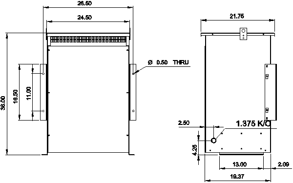 Autotransformer general dimensions